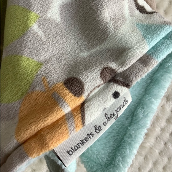 Blankets & Beyond Monkey Plush Lovey Baby Security Blanket w Pacifier Holder - Picture 8 of 14